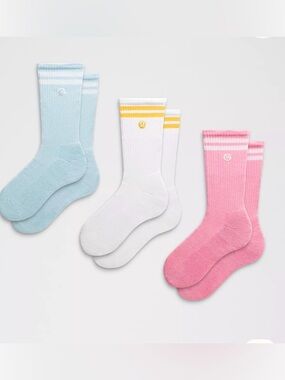 lululemon Unisex Daily Essential Crew SOCKS x 3 Pair NWT M